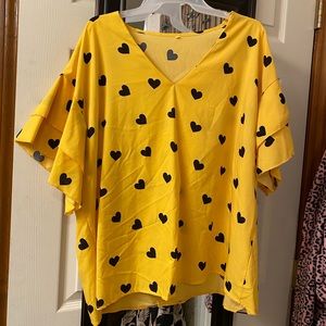 Yellow heart blouse